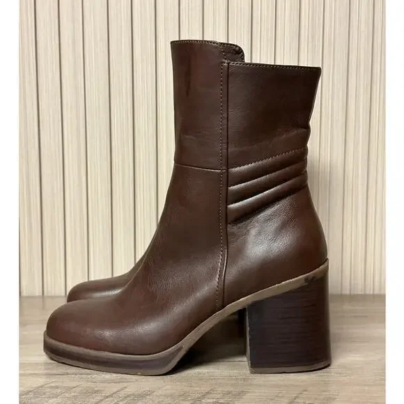 Korks by Kork-Ease Moergan Brown Block Heel Boots Women’s Size 9.5M - Picture 2 of 12